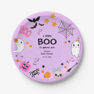 Lila kleine Boo Niedliche Halloween-Kinderdusche Pappteller
