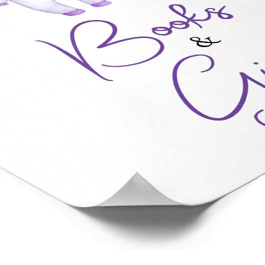 Lila kleine Bücher und Geschenke Poster (Ecke)