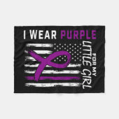 Lila kleine Mädchen-Tochter-Epilepsie Bewusstseins Fleecedecke (Vorderseite (Horizontal))