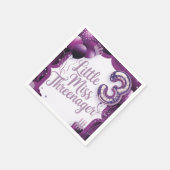 Lila kleine Miss Threenager Napkins Serviette (Ecke)