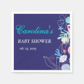 Lila kleine Perle unter der Babydusche Serviette (Vorderseite)