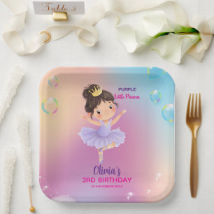 Lila kleine Princess-Kugelpapierplatte Pappteller