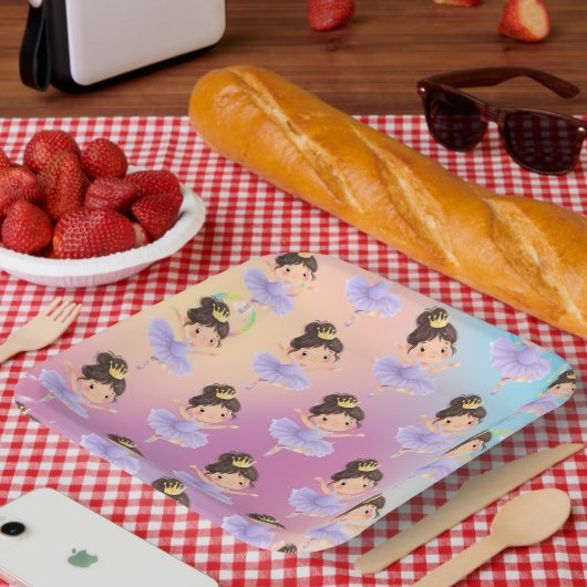 Lila kleiner Princess-Ball Pappteller (Picknick)