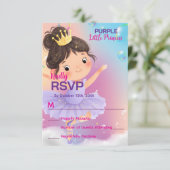 Lila kleiner Princess-Ball RSVP Karte (Stehend Vorderseite)