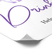 Lila kleines Boo Halloween Baby Duschgetränke Poster (Ecke)