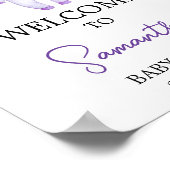 Lila kleines Boo Halloween Babydusche Empfang Poster (Ecke)