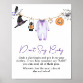 Lila kleines Boo Halloween Sage kein Baby Poster (Vorne)