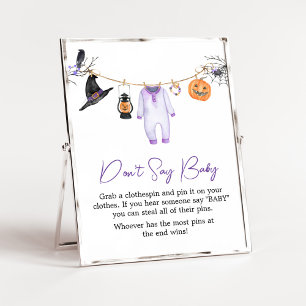 Lila kleines Boo Halloween Sage kein Baby Poster