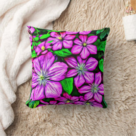 Lila Klematikerkissen Kissen