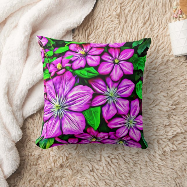 Lila Klematikerkissen Kissen (Decke)