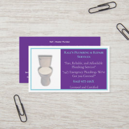 Lila Klempnerwerk - Toilette Visitenkarte