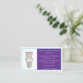 Lila Klempnerwerk - Toilette Visitenkarte (Stehend Vorderseite)