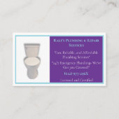 Lila Klempnerwerk - Toilette Visitenkarte (Vorderseite)