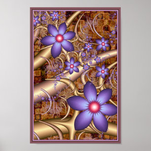 Lila Kletterblumen Poster