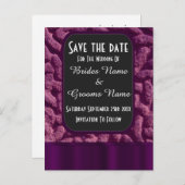 Lila Knochen Save the Date Ankündigungspostkarte (Vorne/Hinten)