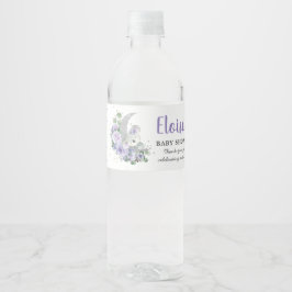 Lila Koala Wir sind über der Mond Girl Babydusche Wasserflaschenetikett