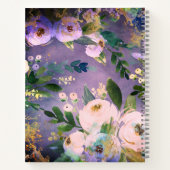 Lila Kochbuch Blumenkohl Aquarell Vintag Notizblock (Rückseite)