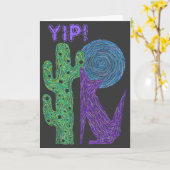 Lila Kojote-Wolf-bunter südwestlicher Entwurf Z Karte (Gelbe Blume)