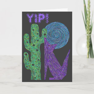 Lila Kojote-Wolf-bunter südwestlicher Entwurf Z Karte