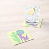 Lila Kojote-Wolf-bunter südwestlicher Entwurf Z Rechteckiger Pappuntersetzer (Vor Ort)