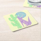 Lila Kojote-Wolf-bunter südwestlicher Entwurf Z Rechteckiger Pappuntersetzer (angewinkelt)