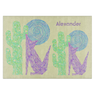 Lila Kojote-Wolf-bunter südwestlicher Entwurf Z Schneidebrett