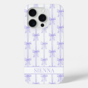 Lila Kokette Schleifen gestreifte Monogramme Case-Mate iPhone Hülle