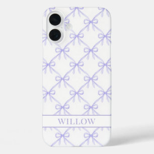 Lila Kokette Wasserfarben-Schleifen iPhone 16 Plus Hülle
