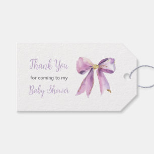 Lila Koketten-Schleifen-Baby-Party Geschenkanhänger