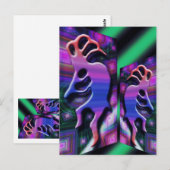 Lila Kokopelli Abstrakt Postkarte (Vorne/Hinten)