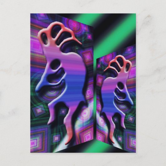 Lila Kokopelli Abstrakt Postkarte (Vorderseite)