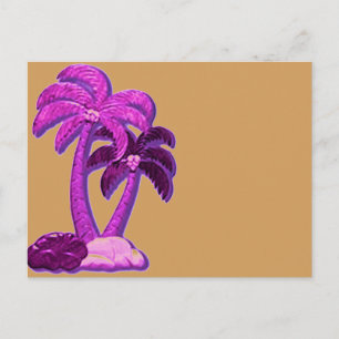 Lila Kokospalmen Postkarte