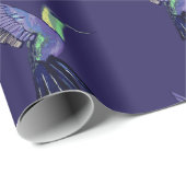 Lila Kolibri Geschenkpapier (Rolleneckpunkt)