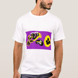 Lila Kolibri und Blumen T-Shirt