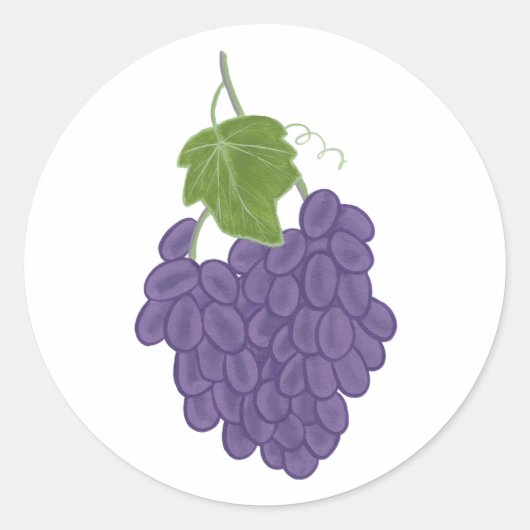 Lila Koncord Grabkleber Runder Aufkleber (Vorderseite)