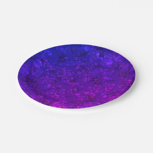 Lila Konfetti Pappteller (Schrägansicht)