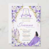 Lila Königliche Prinzessin Gold & Lavender Quincea Einladung (Vorderseite)