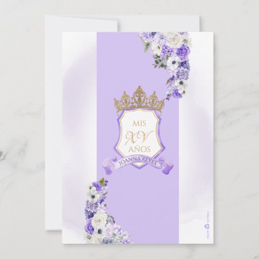 Lila Königliche Prinzessin Gold & Lavender Quincea Einladung (Rückseite)