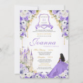 Lila Königliche Prinzessin Gold & Lavender Quincea Einladung (Vorderseite)