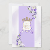 Lila Königliche Prinzessin Gold & Lavender Quincea Einladung (Rückseite)