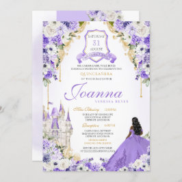 Lila Königliche Prinzessin Gold & Lavender Quincea Einladung