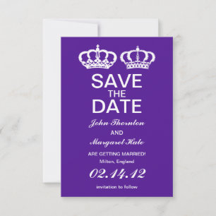 Lila königliches Paar - Termin vormerken Save The Date