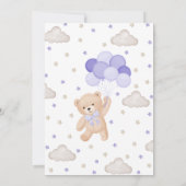 Lila können wir Babydusche frühzeitig abwarten Einladung (Rückseite)