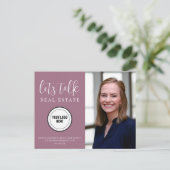 Lila Kontakt Info Foto Real Anwesen Postkarte (Stehend Vorderseite)