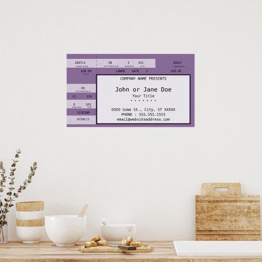 lila Konzertkarte Poster (Küche)