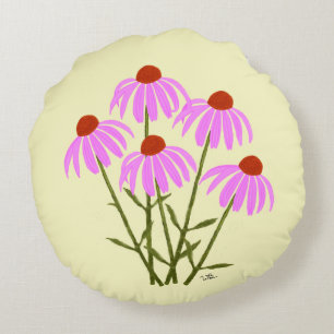 Lila Kornblumen Rundkissen Rundes Kissen