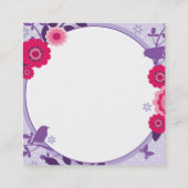 LILA KÖRPERGEWIRK hübscher Blumenkranz Quadratische Visitenkarte (Rückseite)