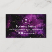 Lila kosmische Galaxie & Glitzern Social Media-Log Treuekarte (Rückseite)