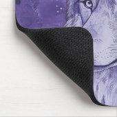 Lila Kosmischer Wolf Wasserfarbe Mousepad (Ecke)
