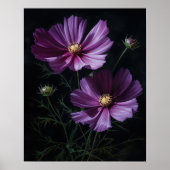 Lila Kosmos-Blume Art Print Poster (Vorne)